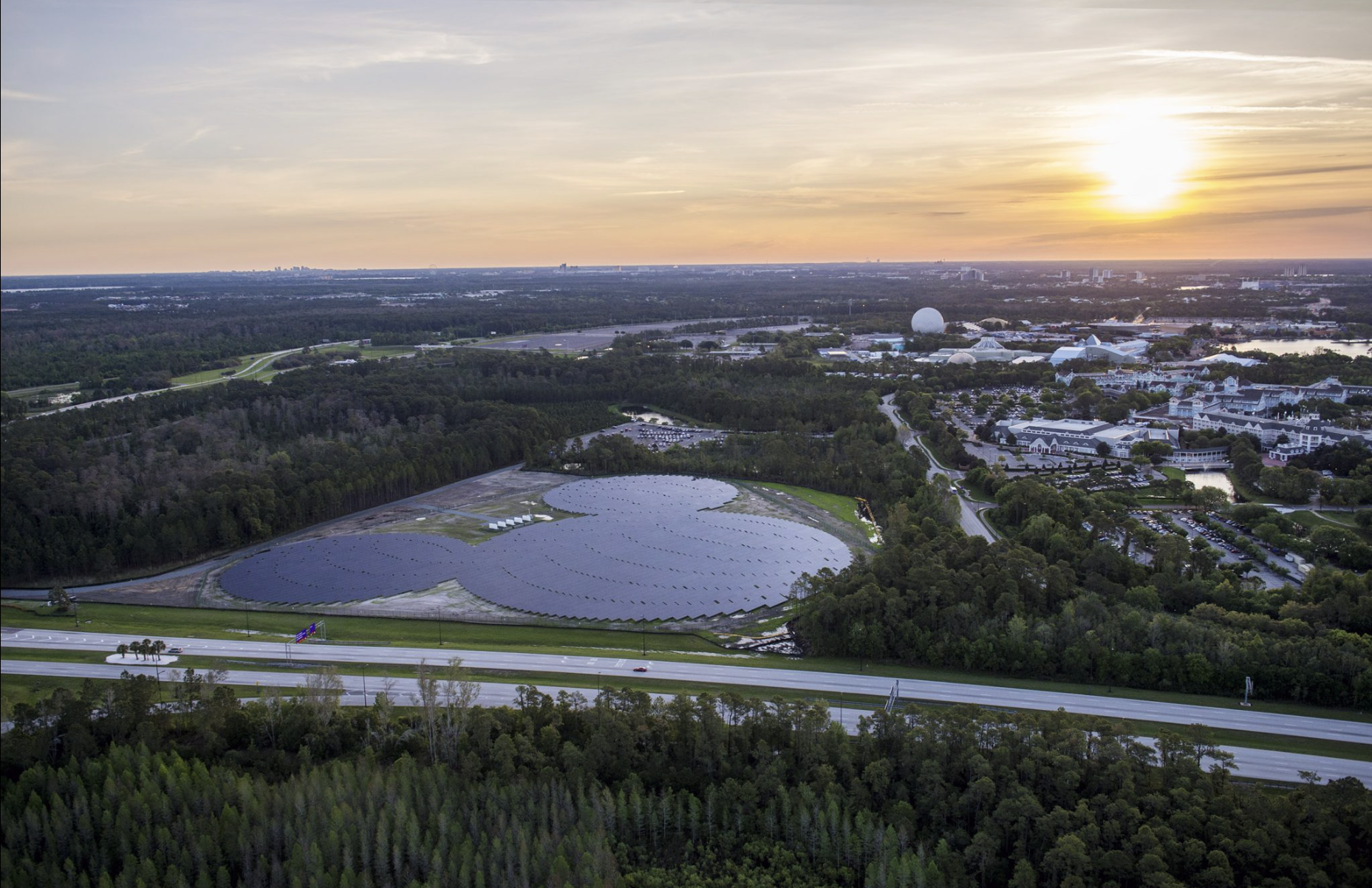 Arial view of solar panels